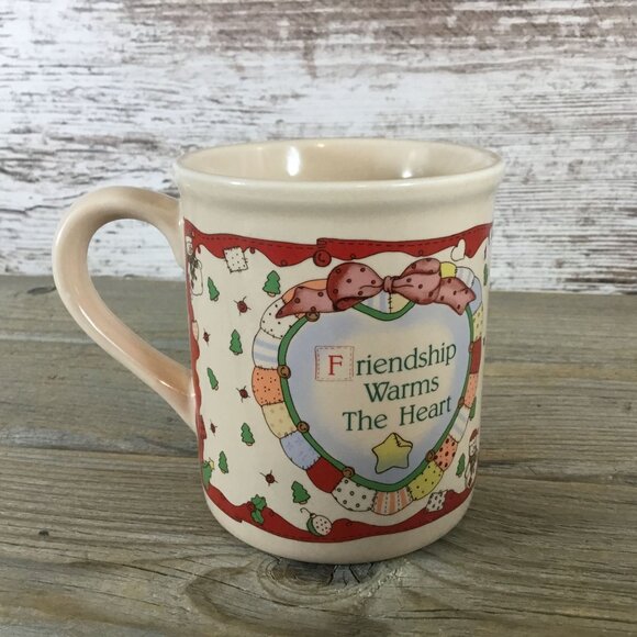 1991 Priscilla Hillman Friendship Warms The Heart 10 oz Christmas Ceramic Mug - Picture 3 of 6
